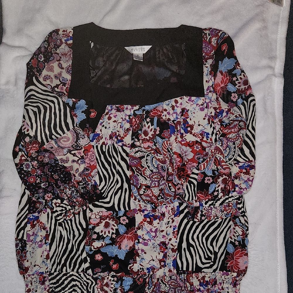 Vibrant Patchwork Blouse